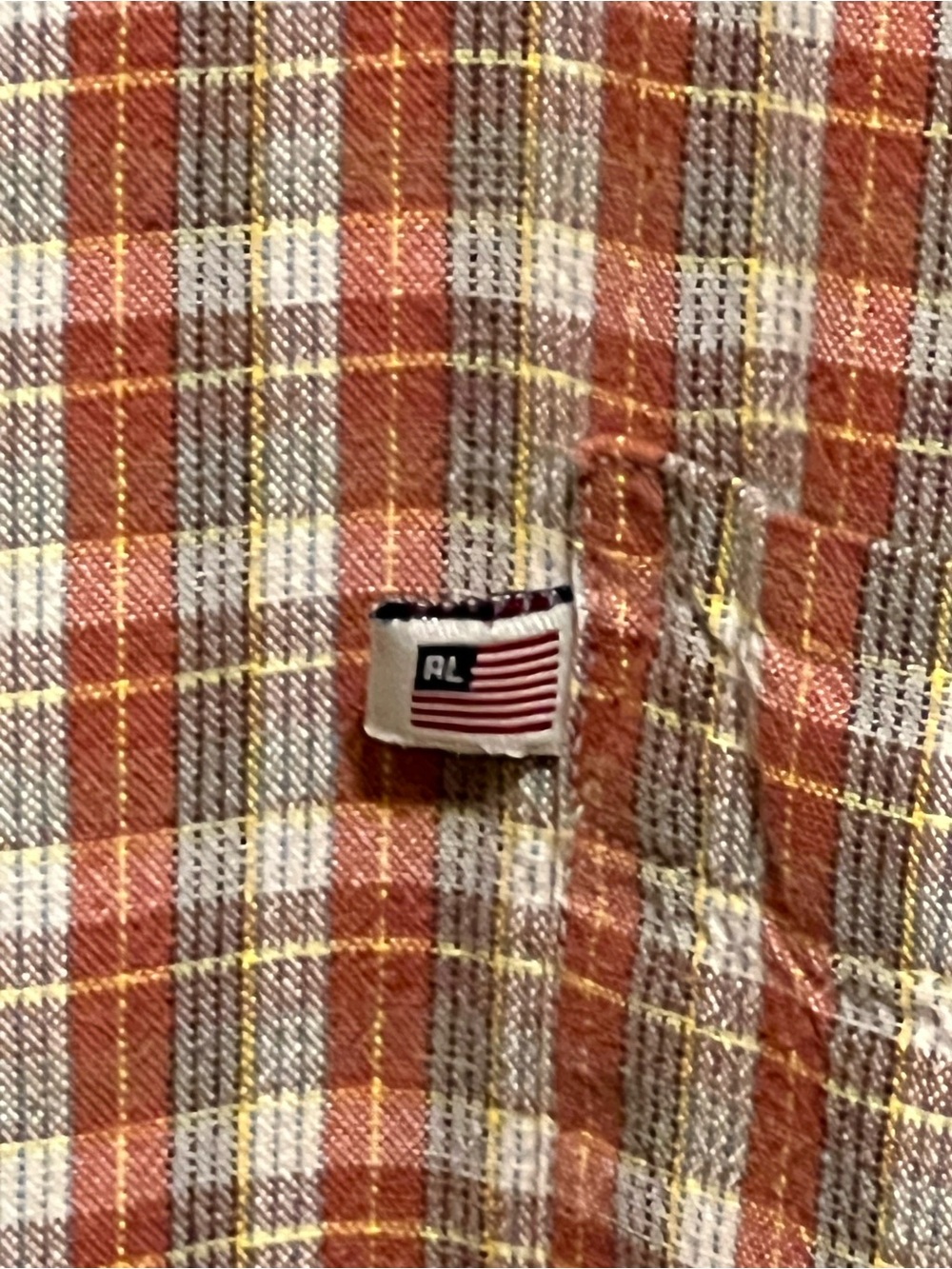 Ralph Lauren Polo Jeans Co. Men's Rust and Cream Plaid Button-Down Shirt - Picture 5 of 6
